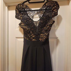 Black and gold lace dress
